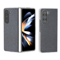 Per Samsung Galaxy Z Fold6 5G Custodia per telefono con bordo trasparente satinato e diamante (nero)