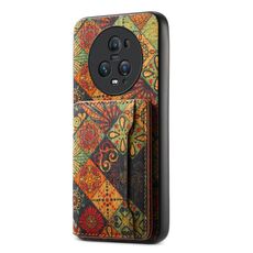 Custodia per telefono con supporto per slot per scheda Honor Magic5 Pro (giallo autunno)