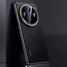 Per vivo X100 Custodia per telefono in pelle per PC (nero)