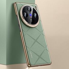 Custodia per telefono PC in pelle tinta unita per vivo X100 (verde)