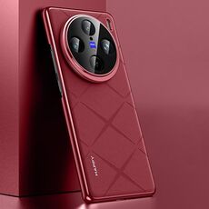 Custodia per PC in pelle tinta unita per vivo X100 (rosso vino)