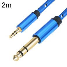 3662-3662BK Cavo audio amplificatore stereo da 3,5 mm maschio a 6,35 mm maschio, lunghezza: 2 m (blu)