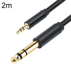 3662-3662BK Cavo audio amplificatore stereo da 3,5 mm maschio a 6,35 mm maschio, lunghezza: 2 m (nero)