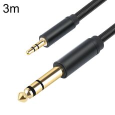 3662-3662BK Cavo audio amplificatore stereo da 3,5 mm maschio a 6,35 mm maschio, lunghezza: 3 m (nero)