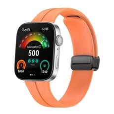 Per Huawei Watch Fit3 cinturino magnetico pieghevole in silicone con fibbia nera (arancione)