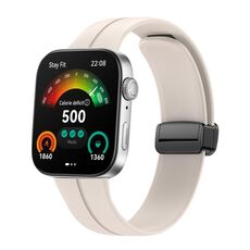 Per Huawei Watch Fit3 cinturino magnetico pieghevole in silicone con fibbia nera (Starlight)