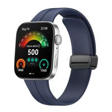 Per Huawei Watch Fit3 cinturino magnetico pieghevole in silicone con fibbia nera (blu notte)