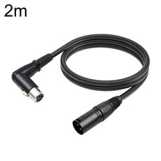XK041L Cavo audio XLR maschio dritto a gomito femmina a 3 pin, lunghezza: 2 m (nero)