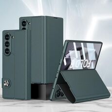 Custodia per telefono in pelle flip integrata GKK per Samsung Galaxy Z Fold6 (verde)