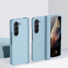 Per Samsung Galaxy Z Fold6 Custodia per telefono in PC con cerniera Skin Feel (blu cielo)