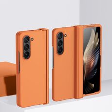 Per Samsung Galaxy Z Fold6 Custodia per telefono in PC con cerniera Skin Feel (arancione)