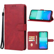 Custodia in pelle per telefono Xiaomi Redmi 13 (rossa)
