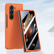 Per Samsung Galaxy Z Fold6 Custodia per telefono con iniezione di carburante integrata per PC Skin Feel (arancione fiammeggiante)
