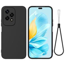 Per Honor 200 Lite Custodia per telefono antiurto in silicone liquido di colore puro globale (nera)