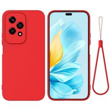 Custodia per telefono antiurto in silicone liquido di colore puro globale per Honor 200 Lite (rosso)