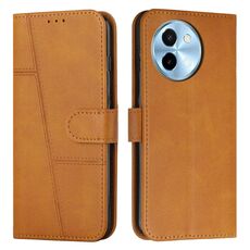 Custodia per telefono in pelle con fibbia in pelle di vitello con cuciture per vivo Y38 5G (giallo)