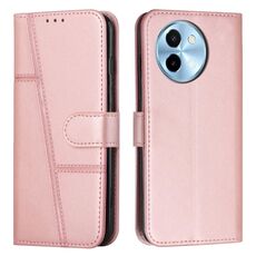 Custodia per telefono in pelle con fibbia in pelle di vitello con cuciture per vivo Y38 5G (rosa)
