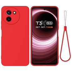Per vivo T3x / Y200i 5G Custodia protettiva a copertura totale antigoccia in silicone liquido tinta unita(Rosso)