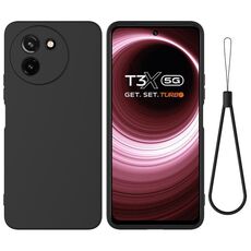 Per vivo T3x / Y200i 5G Custodia protettiva a copertura totale antigoccia in silicone liquido tinta unita (nera)