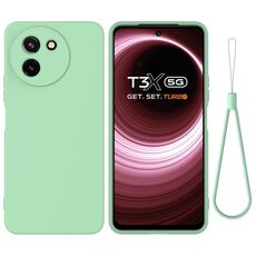 Per vivo T3x / Y200i 5G Custodia protettiva a copertura totale antigoccia in silicone liquido a tinta unita (verde)