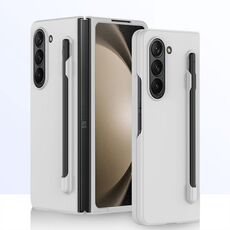 Custodia per PC integrata Skin Feel per Samsung Galaxy Z Fold6 con penna/scatola portapenne (bianca)