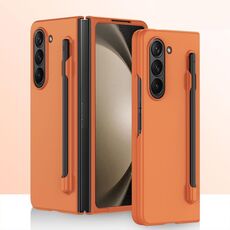 Custodia per PC integrata Skin Feel per Samsung Galaxy Z Fold6 con penna/scatola portapenne (arancione)