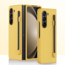 Custodia per PC integrata Skin Feel per Samsung Galaxy Z Fold6 con penna/scatola portapenne (giallo)