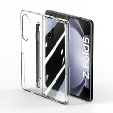 Custodia per PC integrata Skin Feel per Samsung Galaxy Z Fold6 con penna/scatola portapenne (trasparente)