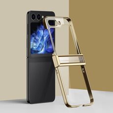 Per Samsung Galaxy Z Flip6 Custodia antiurto per telefono in PC galvanica 6D in tre parti (oro)