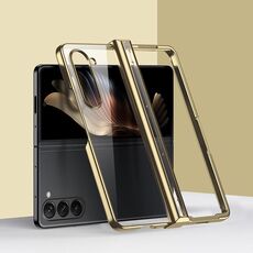 Per Samsung Galaxy Z Fold6 Custodia antiurto per telefono in PC galvanico 6D in tre parti (oro)