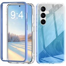 Per Samsung Galaxy S24 5G 2 in 1 IMD Gradient Feather PC + custodia per telefono TPU (blu)