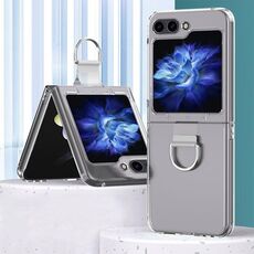 Custodia per PC Skin Feel per Samsung Galaxy Z Flip6 con anello (trasparente)