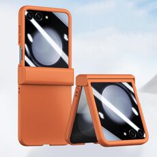 Per Samsung Galaxy Z Flip6 Custodia per telefono antiurto integrata in tre parti per PC Skin Feel (arancione fiammeggiante)