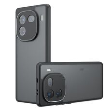 Per vivo iQOO 12 Pro Armor Custodia per telefono TPU ibrida per PC con foro preciso (nero satinato)