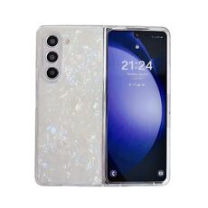 Per Samsung Galaxy Z Fold6 Custodia per telefono con texture a conchiglia perlescente (beige)