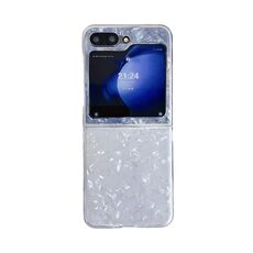 Per Samsung Galaxy Z Flip6 Custodia per cellulare con texture a conchiglia perlescente (bianca)