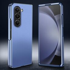 Custodia per telefono pieghevole in PU con telaio elettrolitico per Samsung Galaxy Z Fold6 (viola)