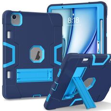 Per iPad Air 11 2024 Custodia per tablet in silicone acrilico per PC con supporto a contrasto (blu navy)