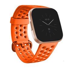 Per cinturino in silicone traspirante Fitbit Versa 2, misura: piccola (arancione)