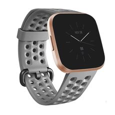Per cinturino in silicone traspirante Fitbit Versa 2, taglia: piccola (grigio)