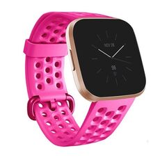 Per cinturino in silicone traspirante Fitbit Versa 2, misura: piccola (rosa rossa)