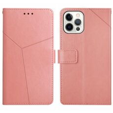 Per iPhone 16 Pro Max HT01 Custodia per cellulare in pelle con motivo a Y (rosa)