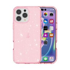 Custodia per telefono in polvere glitter antiurto Terminator per iPhone 16 Pro Max (rosa)