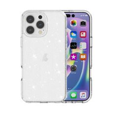 Custodia per telefono in polvere glitter antiurto Terminator per iPhone 16 Pro Max (bianca)