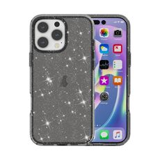 Custodia per telefono in polvere glitterata antiurto Terminator per iPhone 16 Pro (nera)