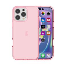 Custodia per telefono trasparente con terminatore antiurto per iPhone 16 Pro Max (rosa)