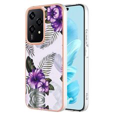 Per Honor 200 Lite Custodia per telefono TPU IMD galvanica globale (fiore viola)