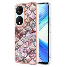 Custodia per telefono in TPU galvanico IMD per Honor X7b 4G / X7b 5G (squame rosa)