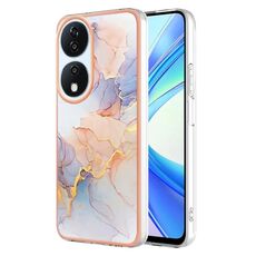 Custodia per telefono in TPU galvanico IMD per Honor X7b 4G / X7b 5G (marmo bianco)