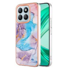 Custodia per telefono in TPU IMD galvanica per Honor X8b (marmo blu)